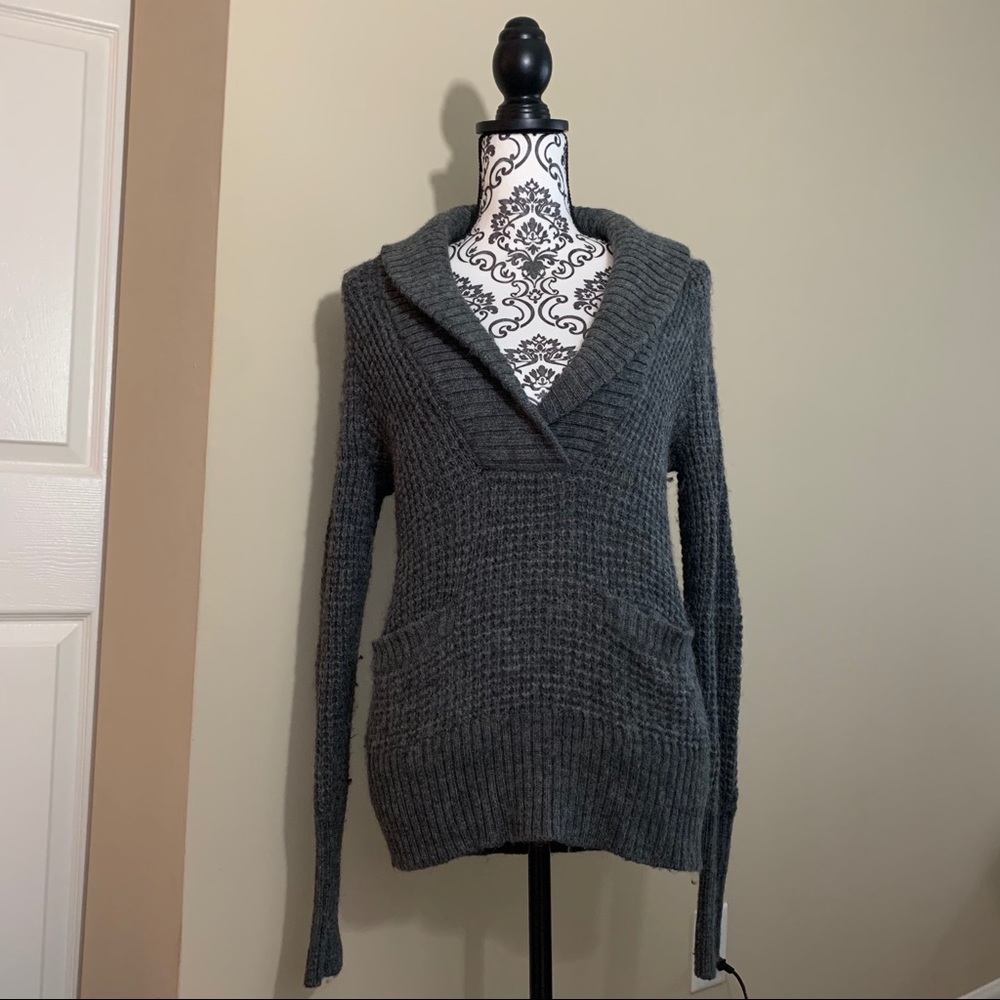 Ann Taylor LOFT Wool Grey Sweater Top